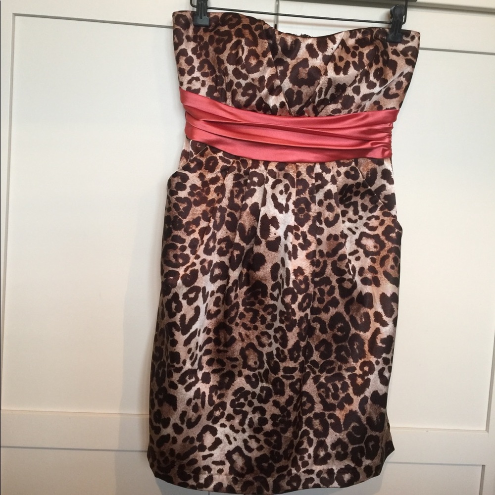 Speechless 11 strapless short dress with sash tie